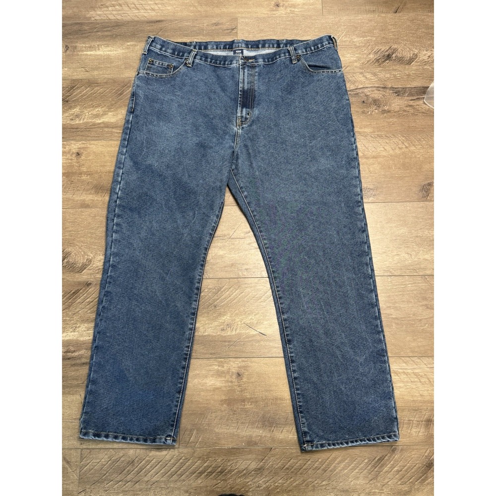 Full Blue Mens Regular Fit Straight Leg Blue Denim Jeans Size 42x30